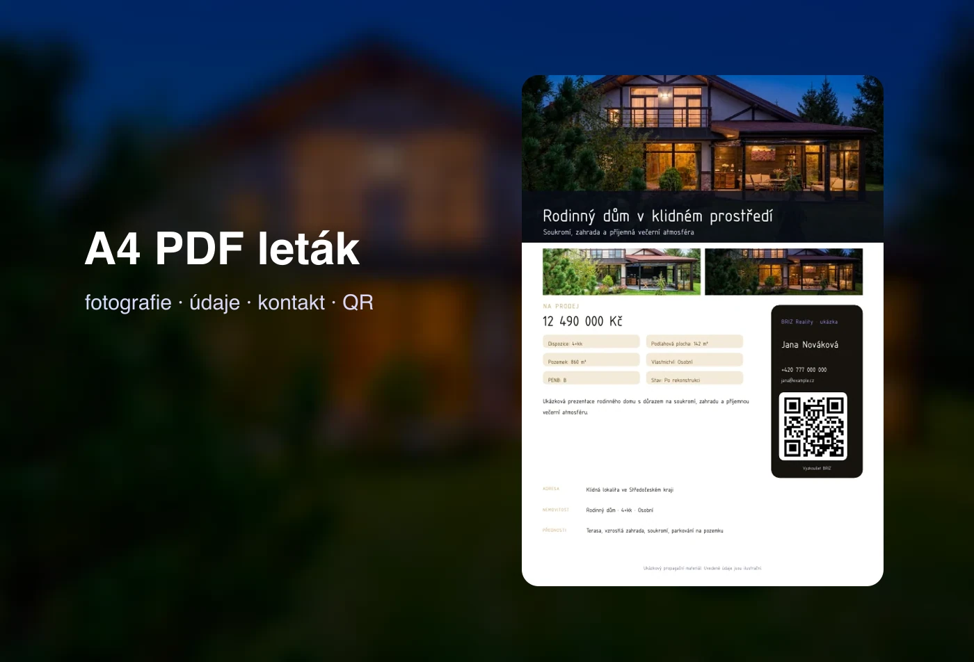 Realitní leták v PDF: od fotografií k hotovému A4 materiálu – výsledek