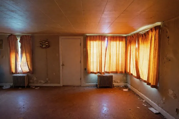 Stejný pokoj vyklizený bez rekonstrukce