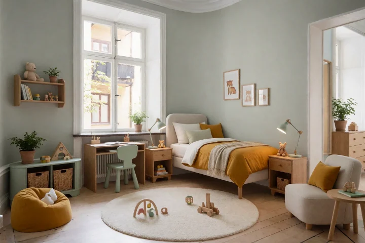 Dětský pokoj ze stejné vstupní fotografie